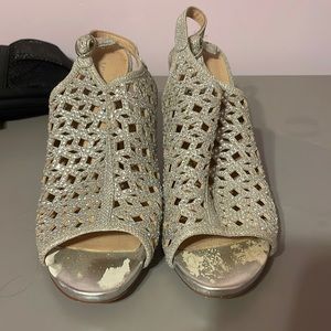 Silver sparky heels